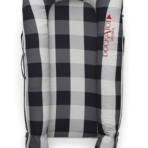 Dockatot Deluxe + (COVER ONLY)- charcoal Buffalo print